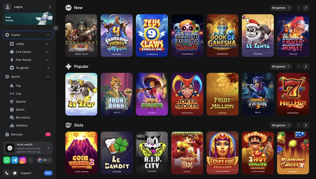 Betting and Casino: What You Get After 1win Login in the App